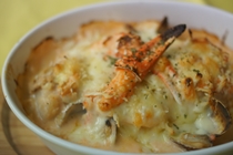 シーフードドリア×明太子クリームソース