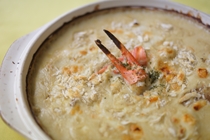 蟹味噌グラタンガーリックトースト添え